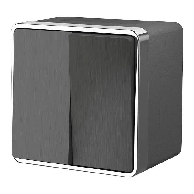 Выключатель двухклавишный влагозащищенный Werkel W5020204 Gallant (графит рифленый) a051336 Выключатель двухклавишный влагозащищенный Werkel W5020204 Gallant (графит рифленый) a051336