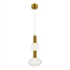 Светильник подвесной Латунь/Золотой, Прозрачный LED 2*3W 3000K ST-Luce SL6117.223.02 TACCHE