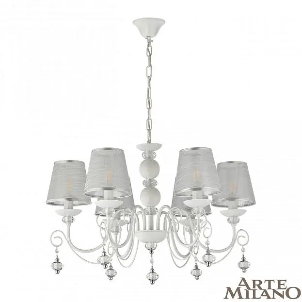 Люстра подвесная Arte Milano 347620/6 WT+SL AM347620 Люстра подвесная Arte Milano 347620/6 WT+SL AM347620