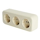 Розетка 3-местная с/з STEKKER 49054 PST16-51-20