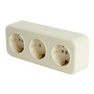 Розетка 3-местная с/з STEKKER 49054 PST16-51-20