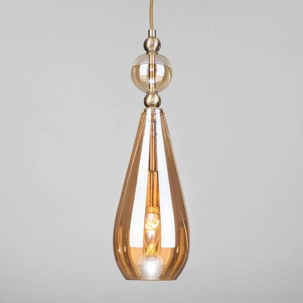 Подвесной светильник Eurosvet 50202/1 янтарный a051706 Ilario