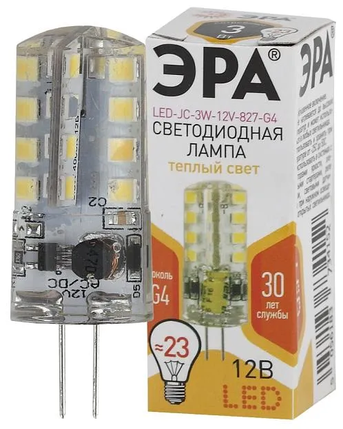 Лампочка светодиодная ЭРА LED JC-3W-12V-827-G4