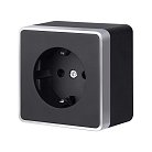 Розетка с заземлением werkel w5071034 накладные механизмы gallant черный с серебром a051148