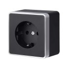 Розетка с заземлением werkel w5071034 накладные механизмы gallant черный с серебром a051148