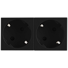 Розетка 2х2К+З нем.ст., 45 гр., с з/ш, черн. (90х45мм), Donel DF6D2AN 45х45