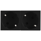 Розетка 2х2К+З нем.ст., 45 гр., с з/ш, черн. (90х45мм), Donel DF6D2AN 45х45
