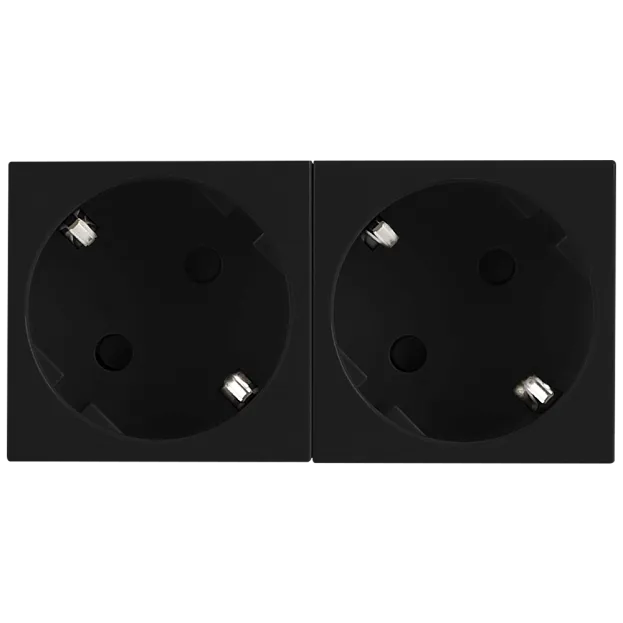 Розетка 2х2К+З нем.ст., 45 гр., с з/ш, черн. (90х45мм), Donel DF6D2AN 45х45 Розетка 2х2К+З нем.ст., 45 гр., с з/ш, черн. (90х45мм), Donel DF6D2AN 45х45