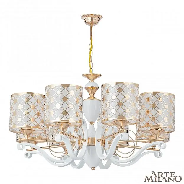 Люстра подвесная с плафонами 303097/8 Wh/Gd Arte Milano Florentia Люстра подвесная с плафонами 303097/8 Wh/Gd Arte Milano Florentia