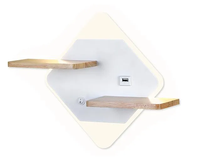 Настенный светодиодный светильник с выключателем USB портом и полкой Ambrella light FW100 FW