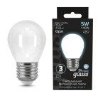 Лампа Gauss 105202205 филаментная E27 5W 4100К шар матовый Filament Globe