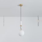 Подвесной светильник NOEL Латунь + Белый мрамор Lampatron f-noel-brass 8980-25432