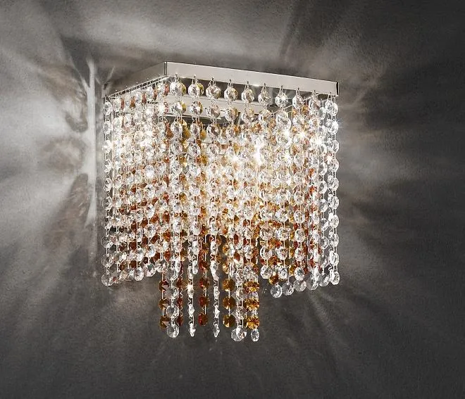 Бра Reccagni Angelo Rainbow 2L Square WL Clear Crystal Nicke Settat