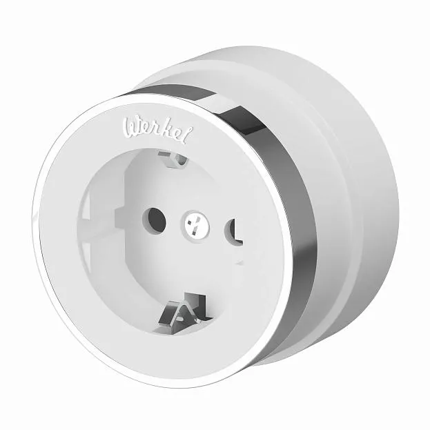 Розетка с заземлением Werkel W5871050 (белый матовый/хром) a055918 Розетка с заземлением Werkel W5871050 (белый матовый/хром) a055918