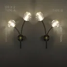 Бра RH E WALL 2 лампы. Цвет Черный. Тип А Lampatron 7485-20784