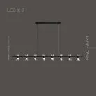 Реечный, рядный светильник BLASIUS LONG 8 ламп. Цвет Черный Lampatron 6942-19050