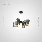 Люстра JANICE CH 4 лампы. Цвет Черный Lampatron janice-ch-4-black 7401-20444