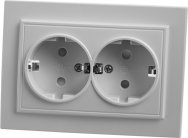 Розетка 2-местная с/з STEKKER 39054 PST16-9014-01
