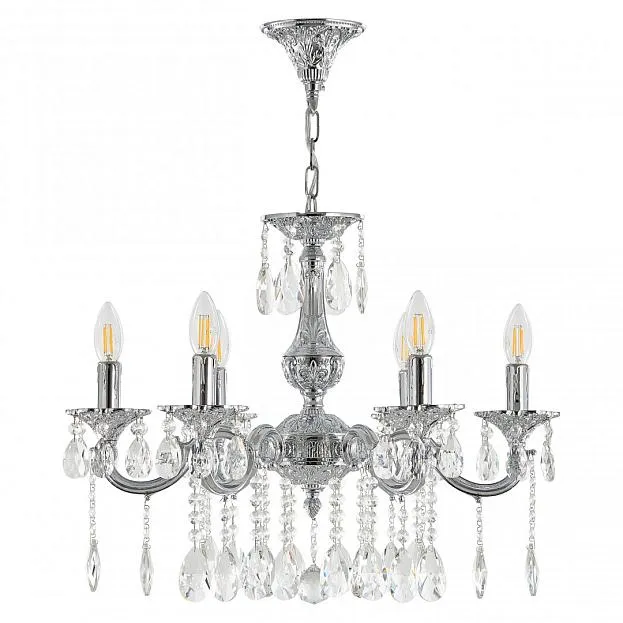 Люстра с хрустальными подвесками Bohemia Ivele Crystal AL78101/6/175 A Ni AL7801