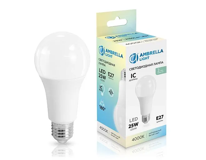Светодиодная лампа Лон A65 25W 4000K Ambrella light 652504 Светодиодная лампа Лон A65 25W 4000K Ambrella light 652504