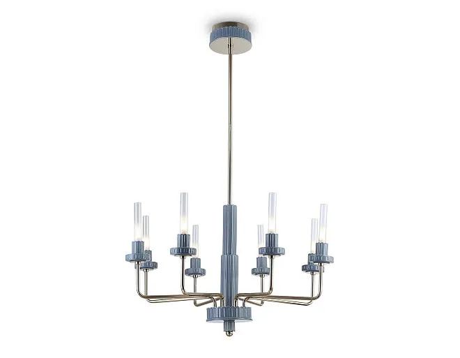 Люстра светодиодная на штанге Ambrella light LH53126/8 GD/WH/GB 