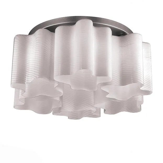 Люстра потолочная Серебристый/Белый с полосками E27 6*60W ST Luce SL117.502.06 Onde