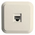 Розетка компьютерная 1-местная STEKKER 49062 PST00-21-20 (РК8-01-БЖ), RJ-45, IP20, слоновая кость