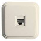 Розетка компьютерная 1-местная STEKKER 49062 PST00-21-20 (РК8-01-БЖ), RJ-45, IP20, слоновая кость