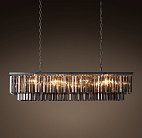 Подвесная люстра RH 1920s Odeon Smoke Glass Fringe Black iron 125 ImperiumLoft 84739-22 40.310
