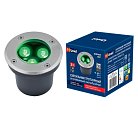 Встраиваемый светильник уличный Uniel ULU-B10A-3W/GREEN IP67 GREY