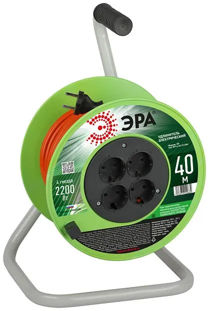 Розеточные блоки, удлинители ЭРА RP-4-2x1.0-40m