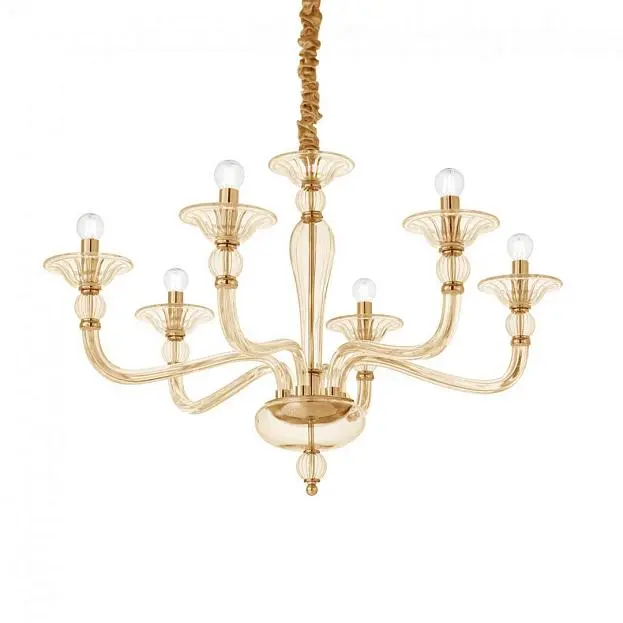 Подвесная люстра Ideal Lux 159942 DANIELI SP6 AMBRA