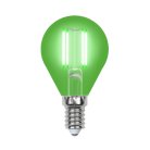 Лампочка светодиодная Uniel LED-G45-5W/GREEN/E14 GLA02GR картон