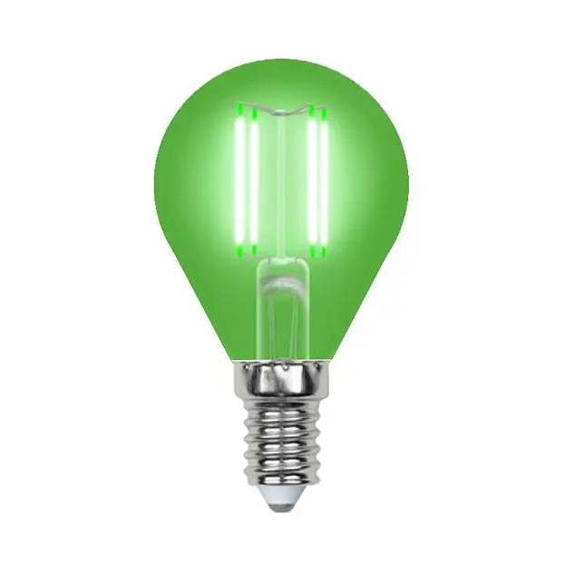 Лампочка светодиодная Uniel LED-G45-5W/GREEN/E14 GLA02GR картон Лампочка светодиодная Uniel LED-G45-5W/GREEN/E14 GLA02GR картон