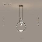 Подвесной светильник LUANA 2 кольца. Цвет Черный. Белый свет Lampatron 5324-13644