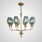 Люстра VIOLA 8 плафонов. Цвет синий. Lampatron viola-blue-8 1115-733