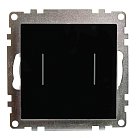 Выключатель 2-клавишный сенсорный (механизм) 250В, 5А, серия Катрин, черный Stekker 50273 GLS2-7204-05