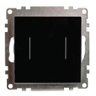 Выключатель 2-клавишный сенсорный (механизм) 250В, 5А, серия Катрин, черный Stekker 50273 GLS2-7204-05