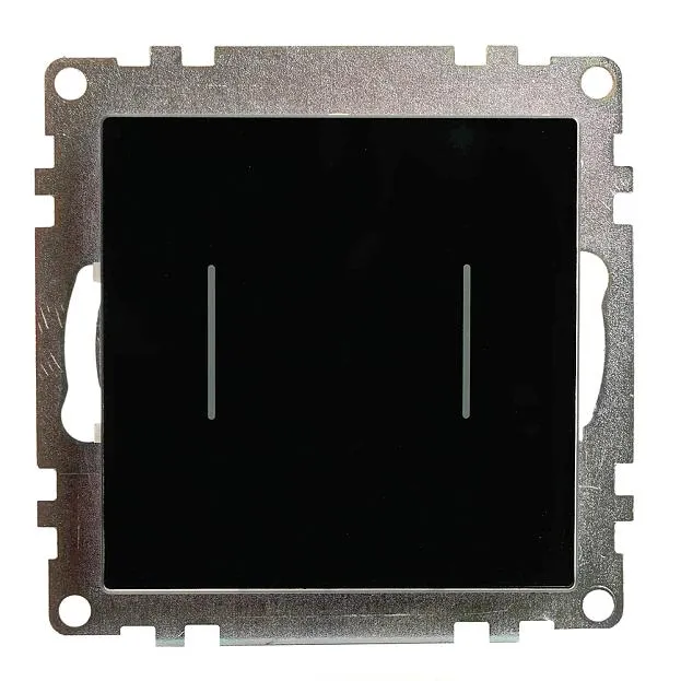 Выключатель 2-клавишный сенсорный (механизм) 250В, 5А, серия Катрин, черный Stekker 50273 GLS2-7204-05