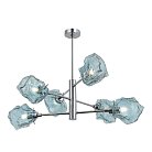 Потолочная люстра на штанге ST Luce Portici SL1175.112.06 Хром/Светло-голубой E14 6*40W