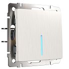 Выключатель одноклавишный с подсветкой Werkel W1110113 (перламутровый рифленый) a051177