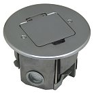 Лючок 2 мод. (1 мод. 45х45 мм.), круглый, полированное серебро, IP44, (с уст. набором) Donel DFB2ZMS DFB