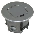 Лючок 2 мод. (1 мод. 45х45 мм.), круглый, полированное серебро, IP44, (с уст. набором) Donel DFB2ZMS DFB