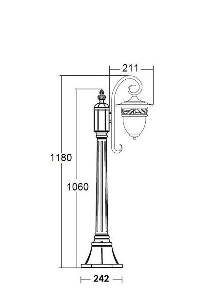 Наземный фонарь Oasis Light 87207L/18L/PartA Gb KRAKOV 1 L