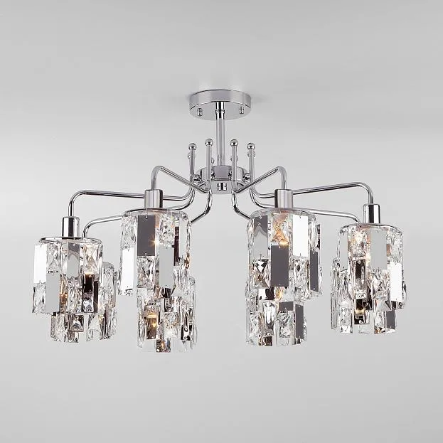 Потолочная люстра Eurosvet 10101/8 хром/прозрачный хрусталь Strotskis Scoppio a044069