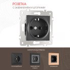Розетка с заземлением и шторками, 16A 250V Arte Milano 203.40-1.black am