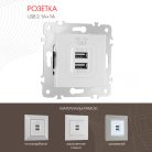 Розетка USB Arte Milano 203.46-1.silver am