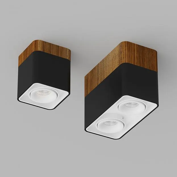 Накладной светодиодный светильник Ledron TUBING Wooden 60 Black-White