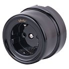 Розетка с заземлением Werkel W5671008 (черный) Ретро a051453