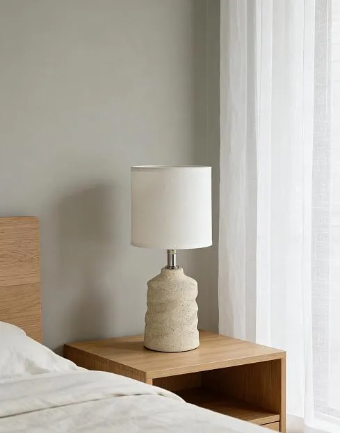 Настольная лампа 1 х Е14 40 Вт керамика бежевая с абажуром Rivoli 7549-502 Marian